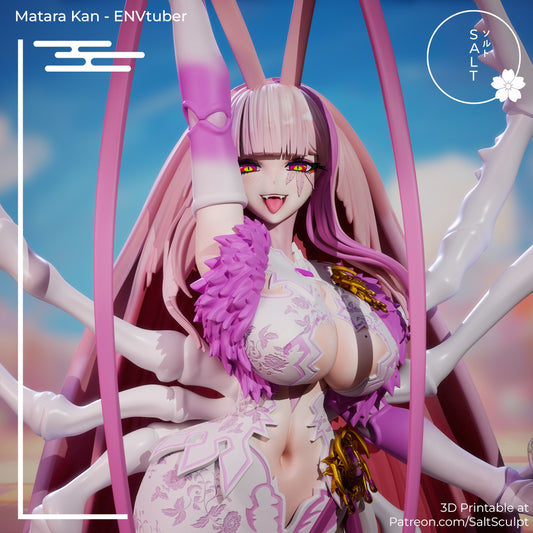 Matara Kan VTuber 1:7 scale collectible figure clay render with spider limbs and anime styling