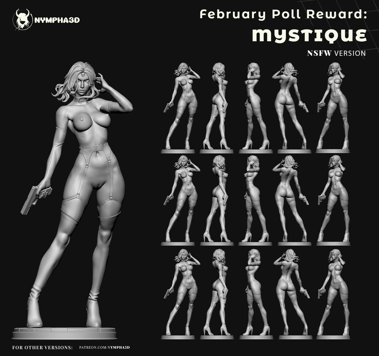 Mystique - Marvel Comics  (SFW/NSFW 18+ Only) - 1:6 Scale Figure & Bust