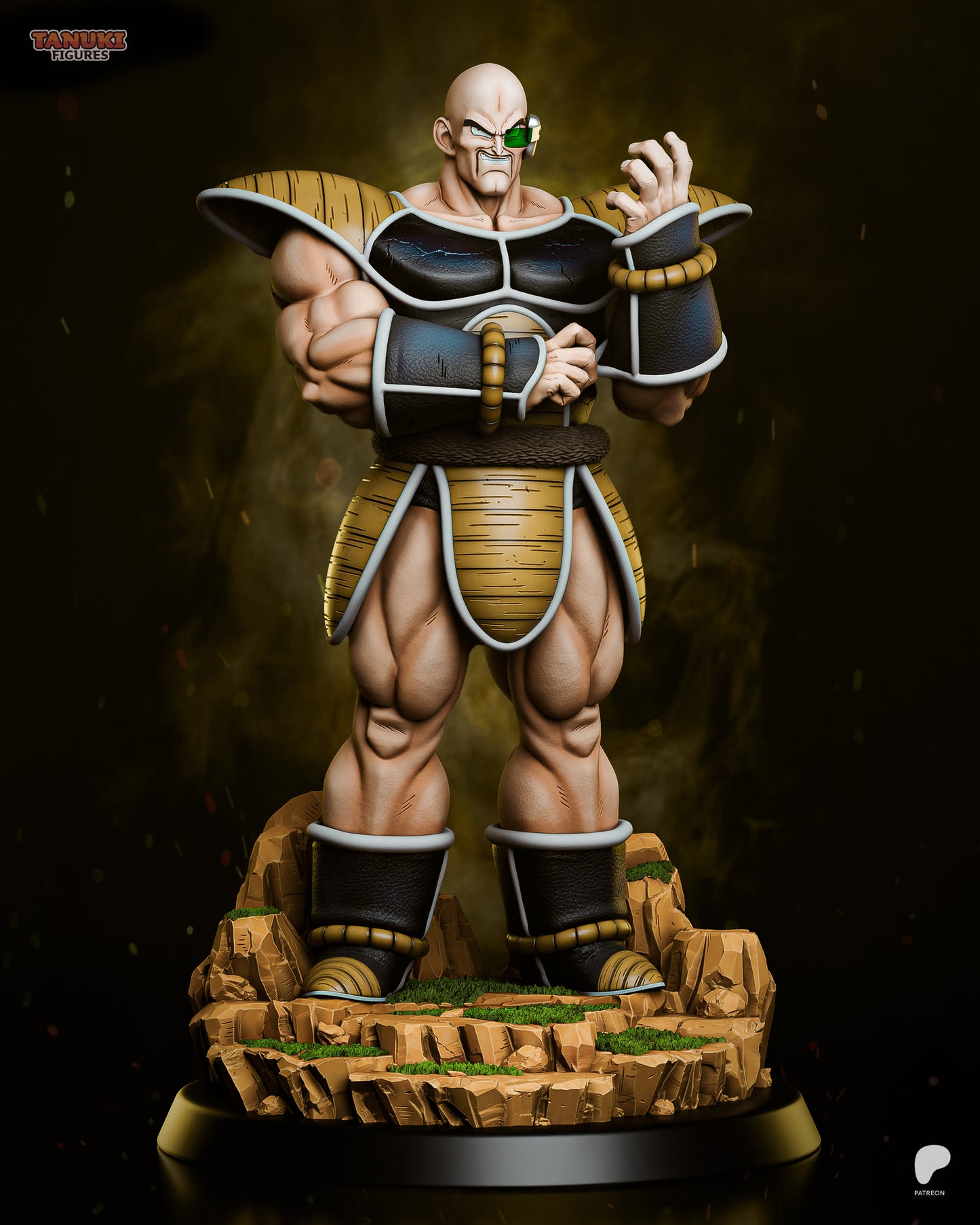 Nappa Dragon Ball Z 1:6 scale statue front view showing Saiyan armor, muscular build, and aggressive stance