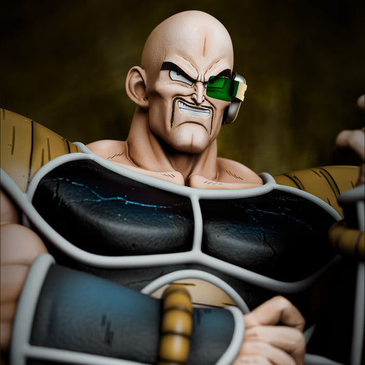 Nappa Dragon Ball Z statue full body pose with clenched fist and battlefield base