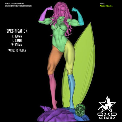 She-Hulk 1:10 scale collectible figure dynamic stance for Marvel and comic book fans.