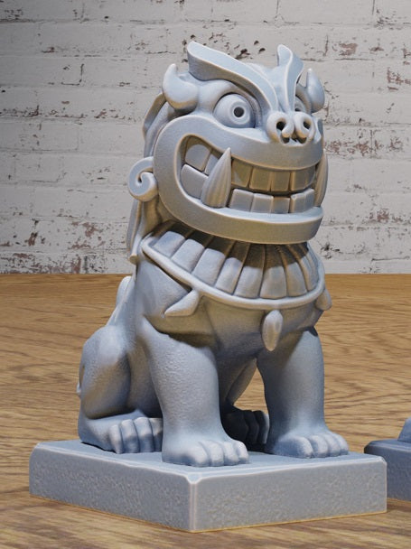 Fuu Statue with a large grin and ornate details, capturing a protective and humorous guardian spirit.