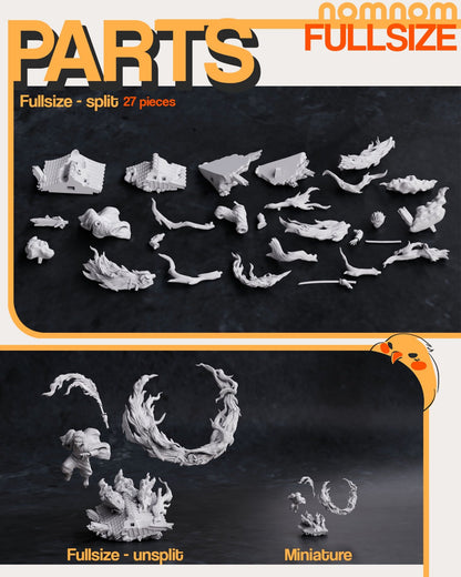 Detailed parts breakdown for the Tanjiro Kamado figure, highlighting the 26 pieces needed for assembly.