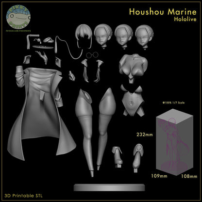 Houshou Marine Hololive 1:7 scale figure parts layout disassembled components