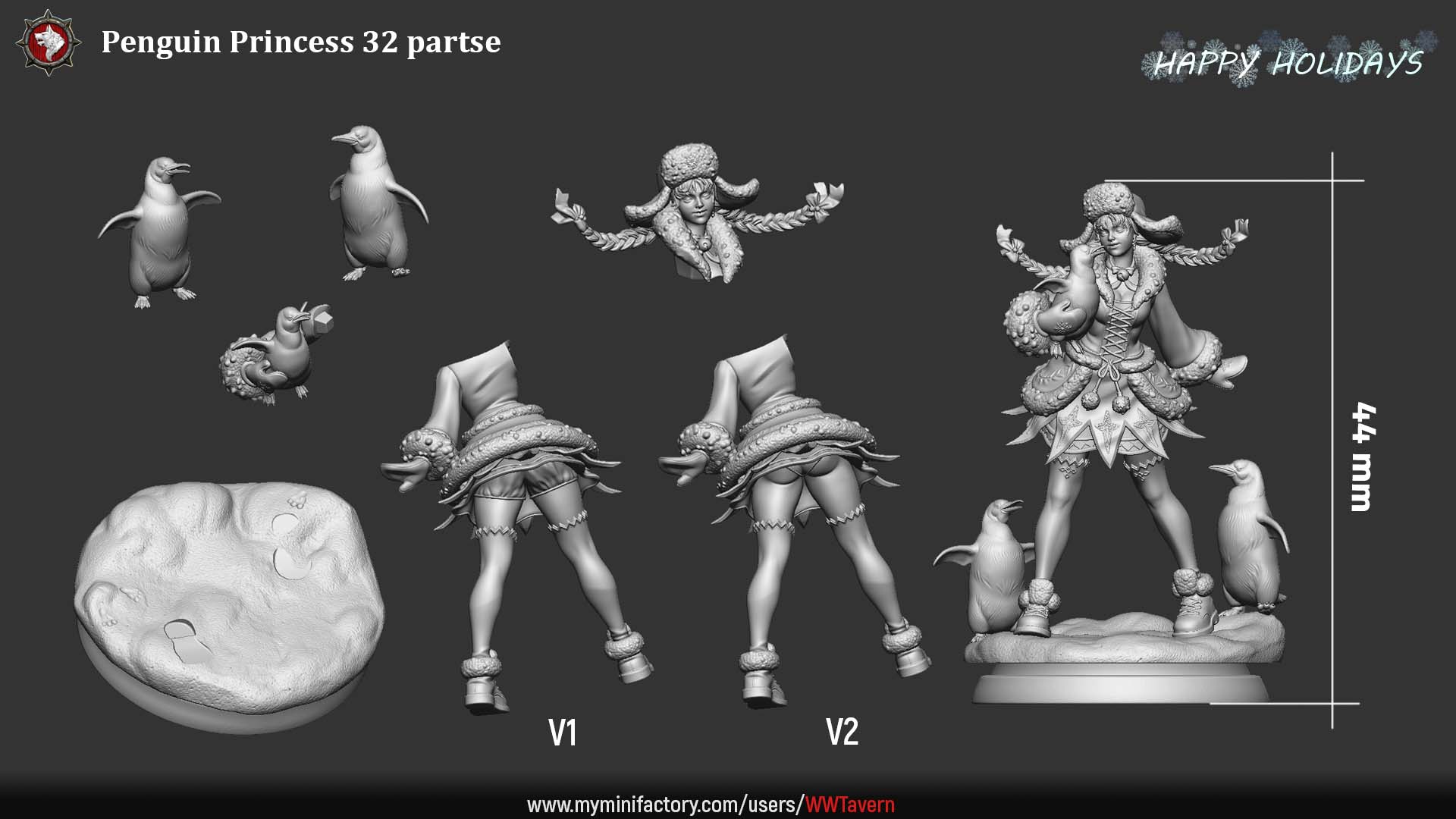 Penguin Princess V2 32mm miniature lower body alternate pose Bustling Bazaar