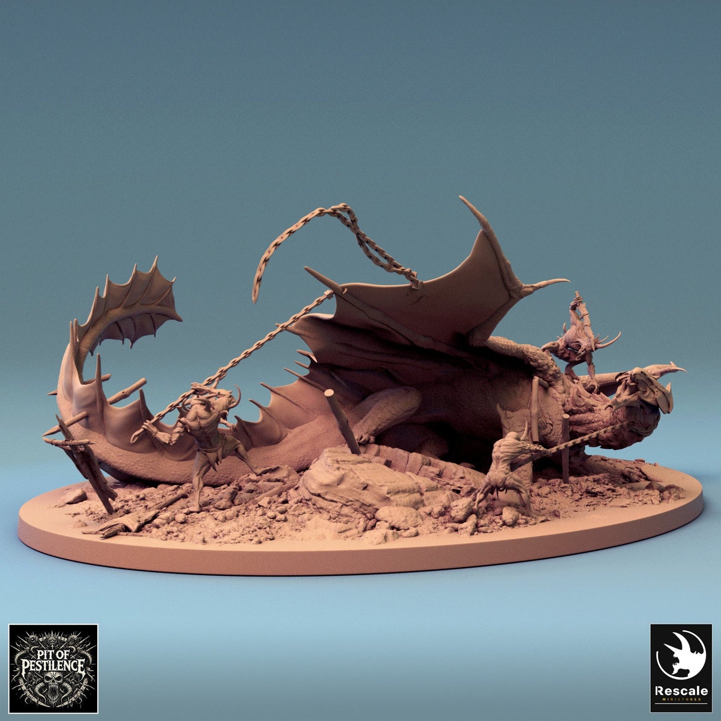 Legendary Metallic Brass Dragon - Battle Diorama