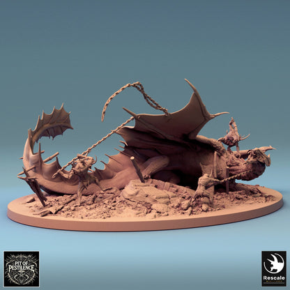 Legendary Metallic Brass Dragon - Battle Diorama