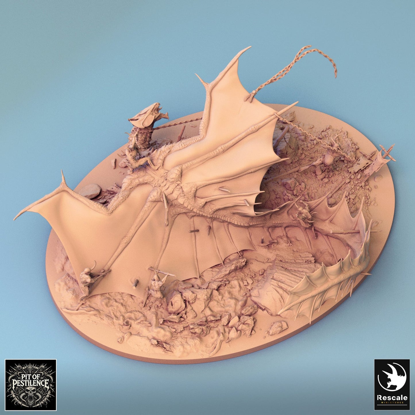 Legendary Metallic Brass Dragon - Battle Diorama