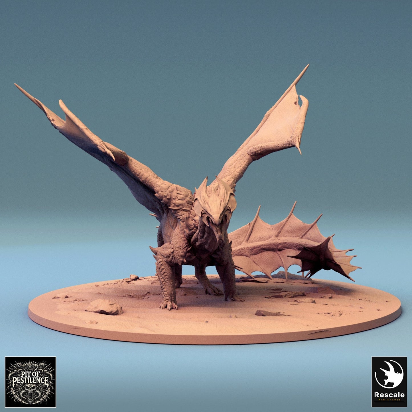 A brass dragon walking forward with wings partially spread, showcasing its powerful build and detailed scales. The dragon’s pose conveys both strength and elegance, capturing the essence of a majestic creature in motion.