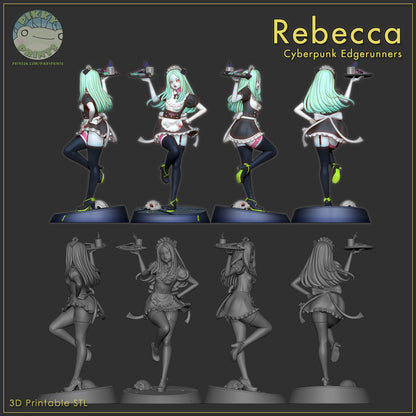 Maid Rebecca Smasher Cyberpunk Edgerunners multiple angle turntable views