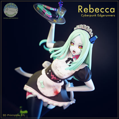Maid Rebecca Smasher Cyberpunk Edgerunners 1:7 scale figure front view serving tray maid outfit