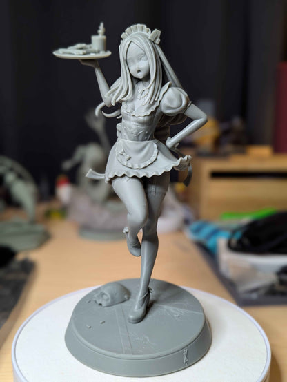 Maid Rebecca Smasher Cyberpunk Edgerunners unpainted resin test print front view