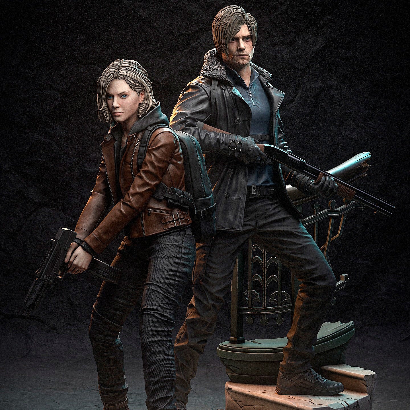 Leon & Grace - Resident Evil - 1:8 Scale Diorama