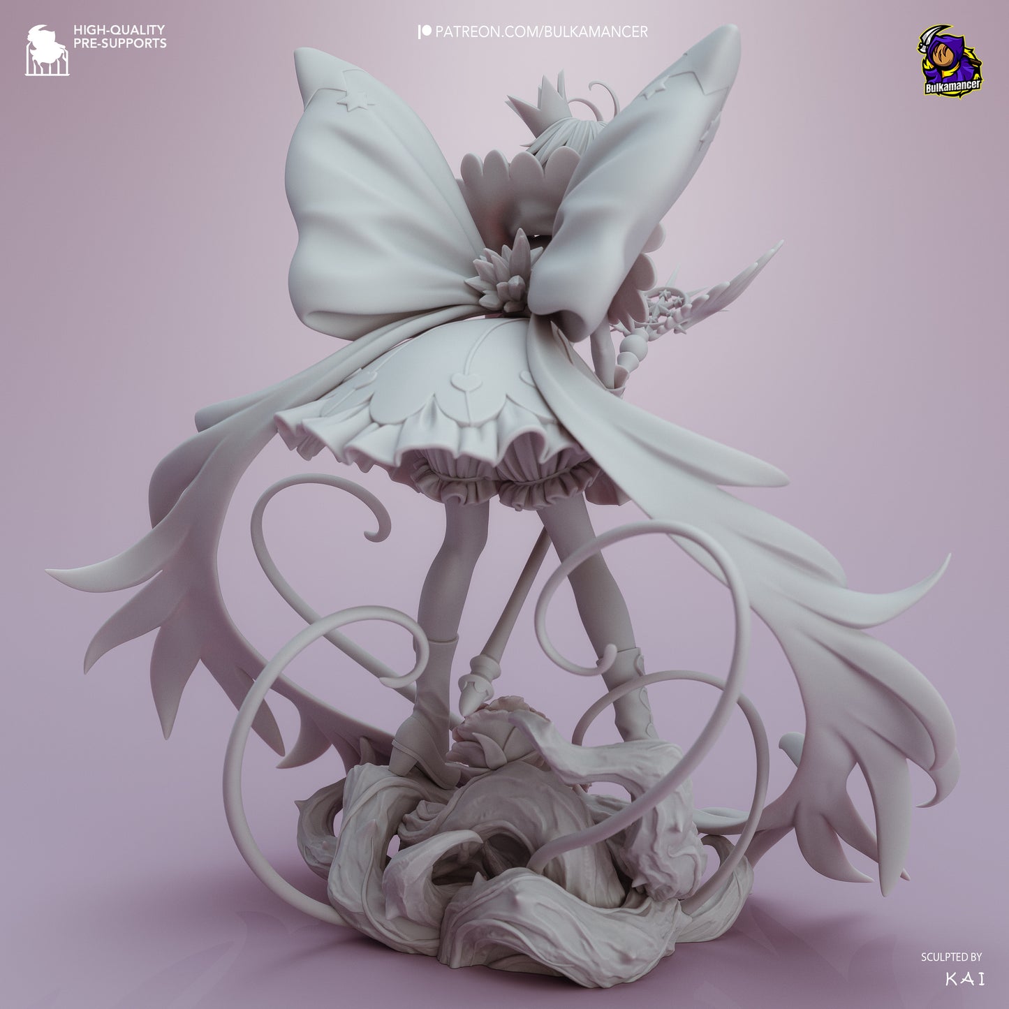 Sakura Card Captor Sakura unpainted figure rear view wings ribbons