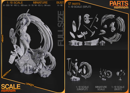 melinoe hades statue parts layout 1-10 scale split version weapon pieces energy arc components base pieces alternate display options