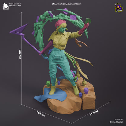 Sciel alternate dimension base option, 267mm height with rocky ground and jars.