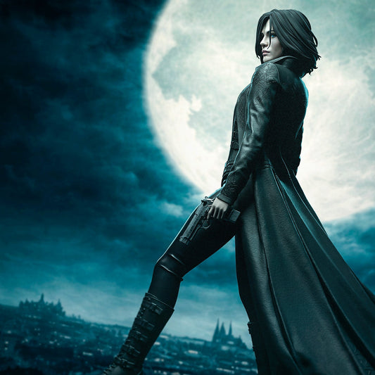 Selene Underworld cinematic full figure moonlit gothic vampire scene