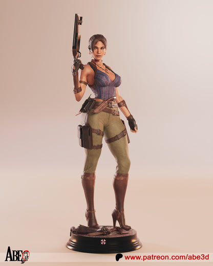 Sheva Alomar Resident Evil 1:4 scale figure standing on display base holding shotgun, tactical outfit and holster details visible