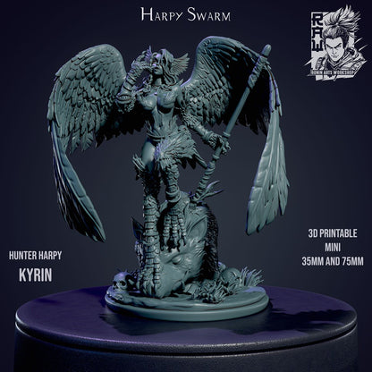 Hunter Harpy Kyrin showing intricate wing details and fierce expression.