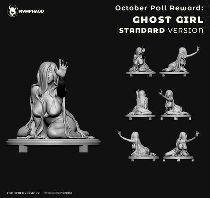 3D sculpt previews of Ghost Girl standard version with detailed pose and base.