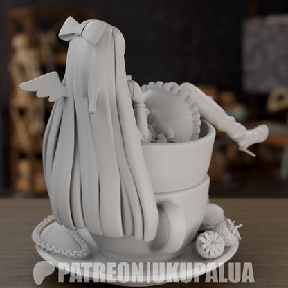 Anarchy Stocking Panty and Stocking 1:7 scale unpainted back view with long hair and wings