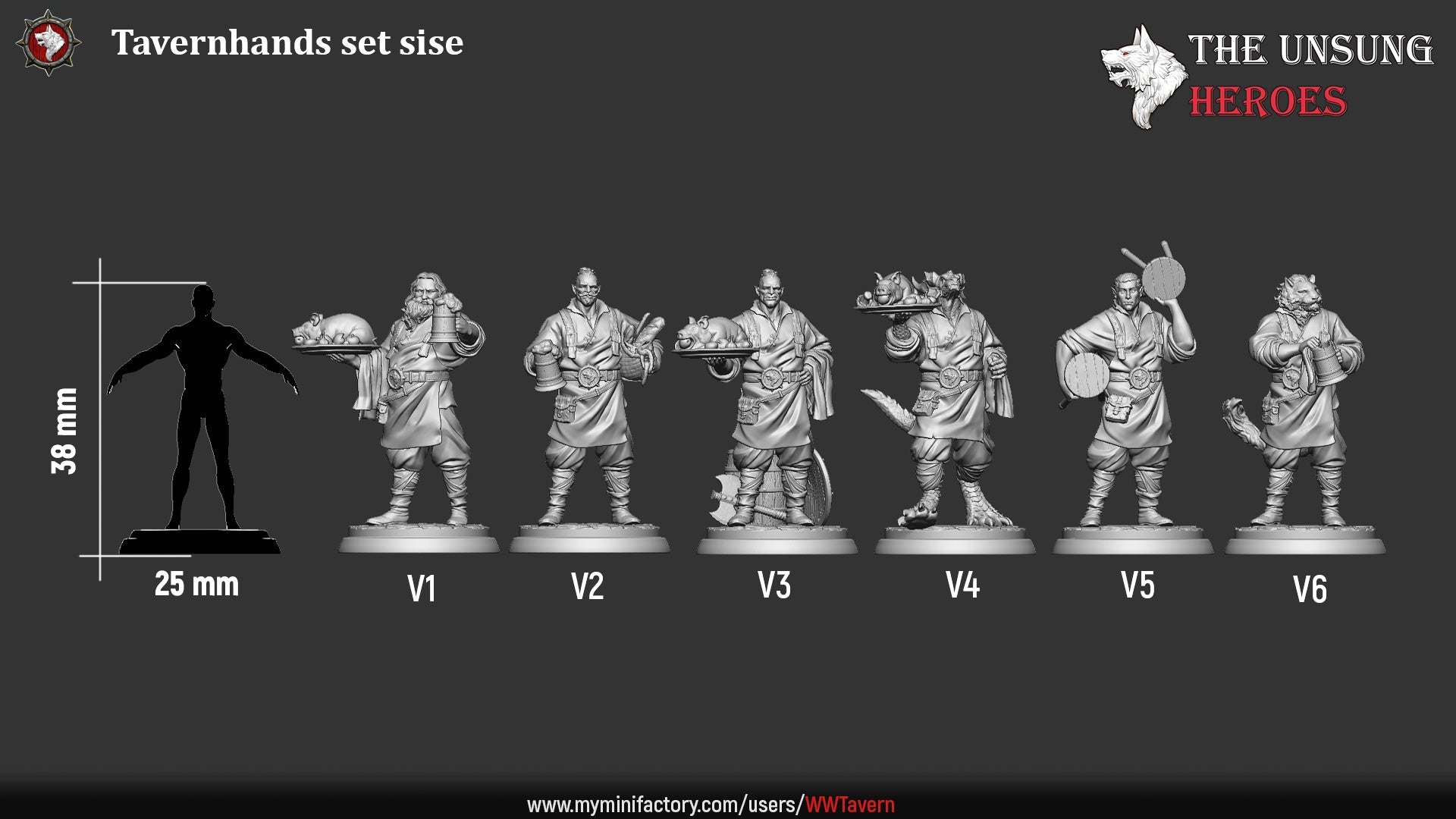 Sizing chart for tavern hands