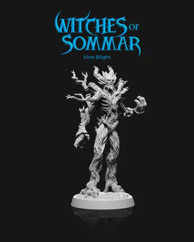 Vine Blight miniature from the Witches of Sommar series, depicted as a towering creature made of twisted vines and branches.