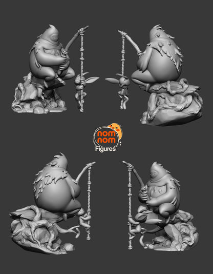 Multiple angles of the Ori and Naru figure, highlighting their detailed poses and the textured base.