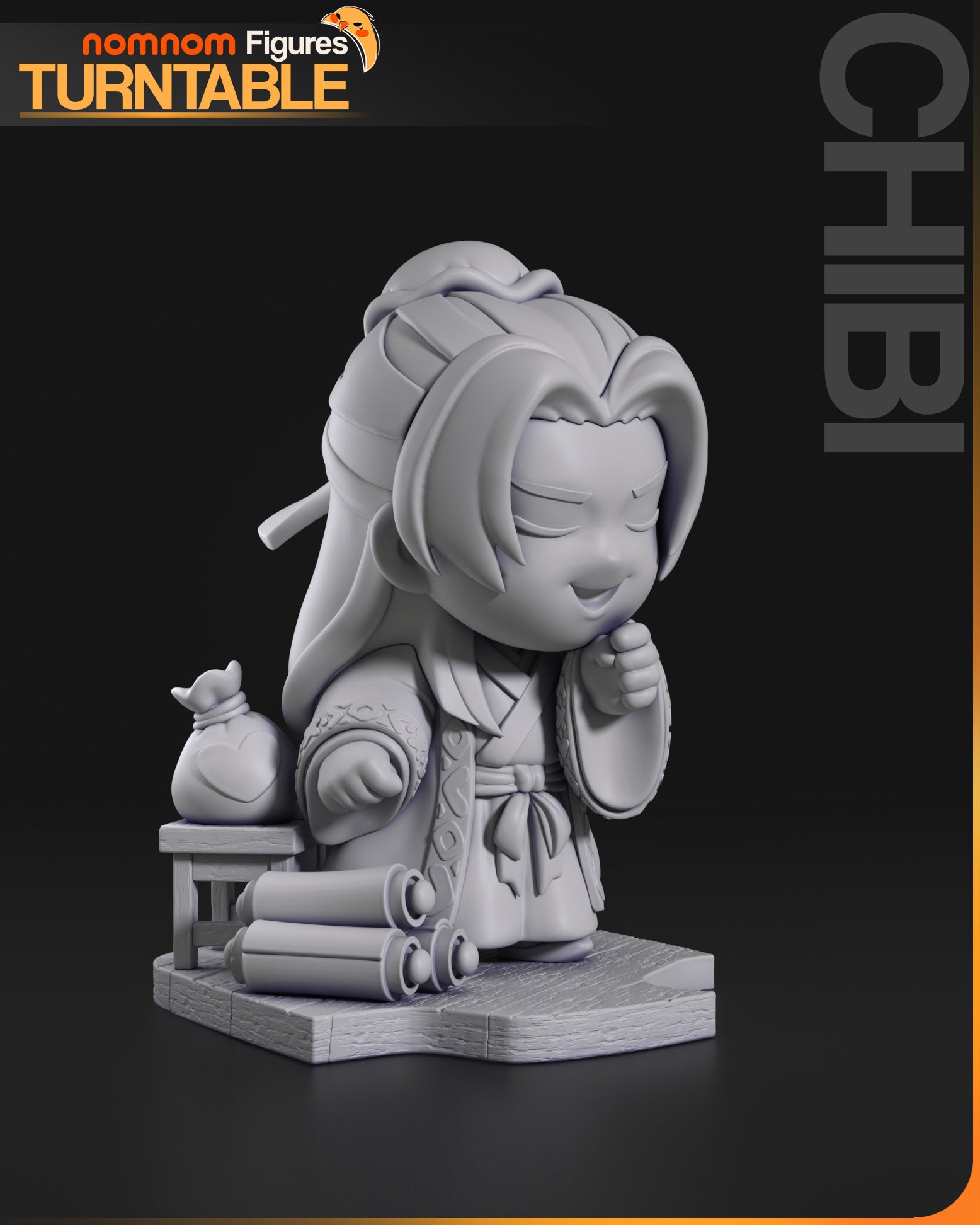 Chibi Jinshi chibi figure front view unpainted