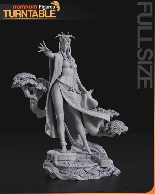 Midna Legend of Zelda collectible figure unpainted resin front view standing on ornate base with outstretched hand