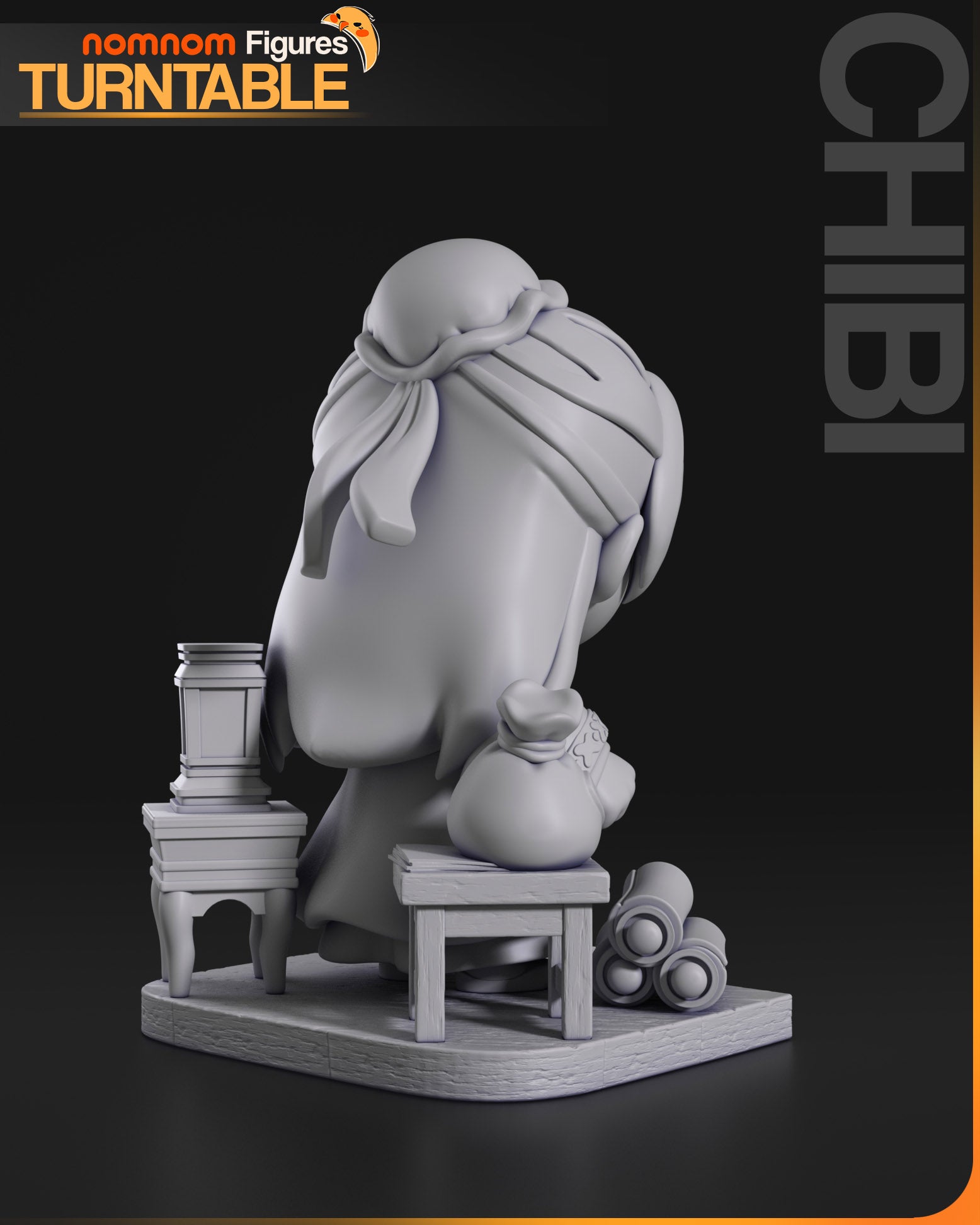 Chibi Jinshi chibi figure rear view unpainted