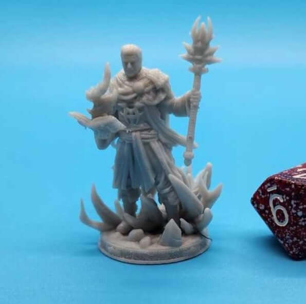 Wizard Miniature Aaron Drafthold - 3D Printed for Dungeons and Dragons, Pathfinder, Age of Sigmar, Frostgrave