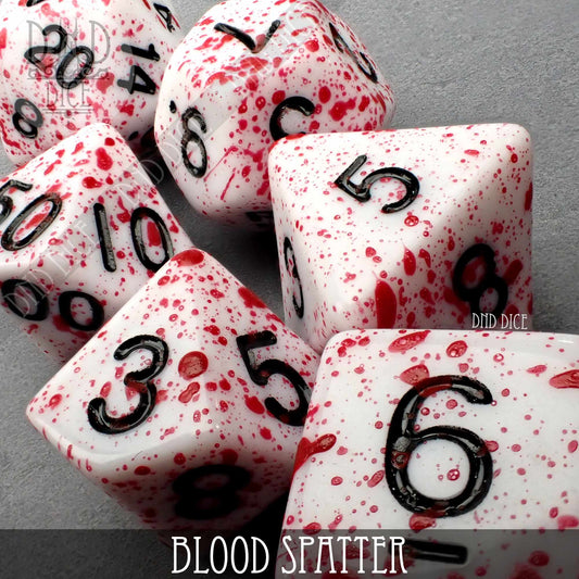 Blood Spatter Dice Set (Hand Painted)