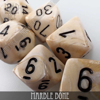 Marble Bone 7 or 11 Dice Set