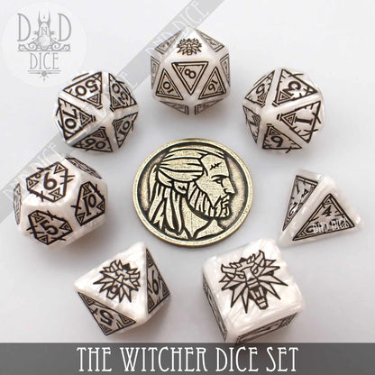 The Witcher Dice Set and Coin - Geralt
