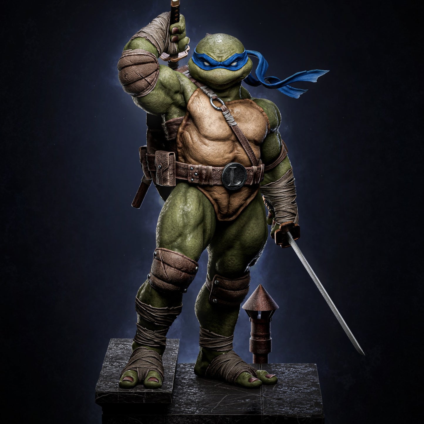 Leonardo standing with katana at the ready