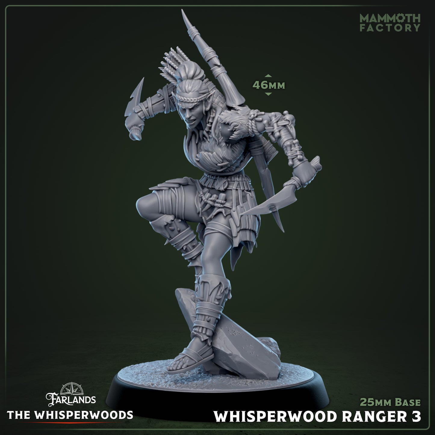 Whisperwood Rangers - Female Elf Ranger Miniatures