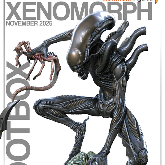 xenomorph painted statue 1:10 scale crouched over egg holding facehugger biomechanical sci fi collectible figure dm minis