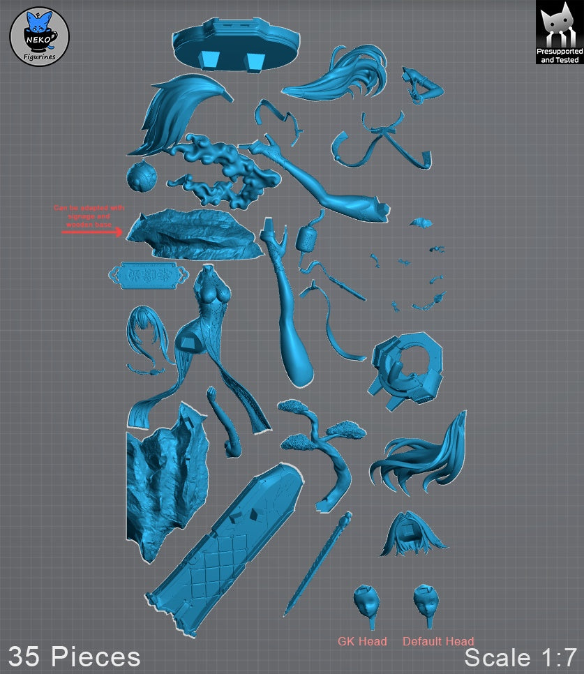 Ye Shunguang Zenless Zone Zero 1:7 scale figure parts layout unassembled components