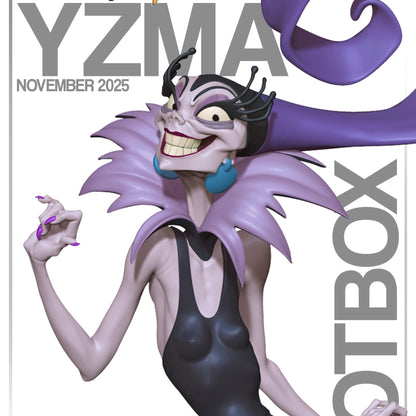 Yzma figure painted preview 1:10 scale tall collar curled headpiece long gown Emperor’s New Groove collectible statue NomNom Figures