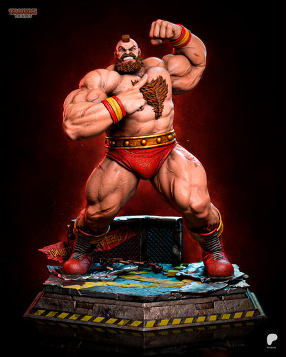 Zangief Street Fighter 1:6 scale figure front view flexing pose with clenched fist and wrestler stance