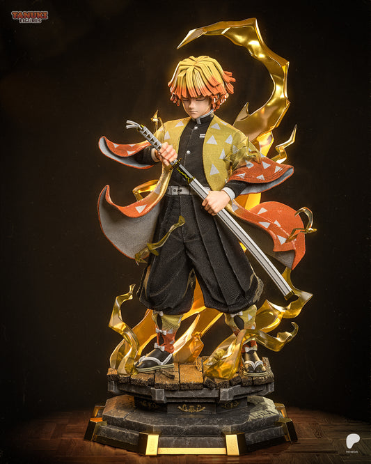 Zenitsu Demon Slayer 1:6 scale figure holding sword with lightning effects and detailed haori