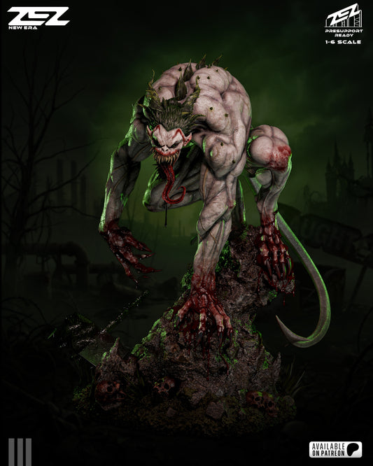 Absolute Joker DC Comics Batman resin statue painted display crouched pose long tongue claws extended horror collectible