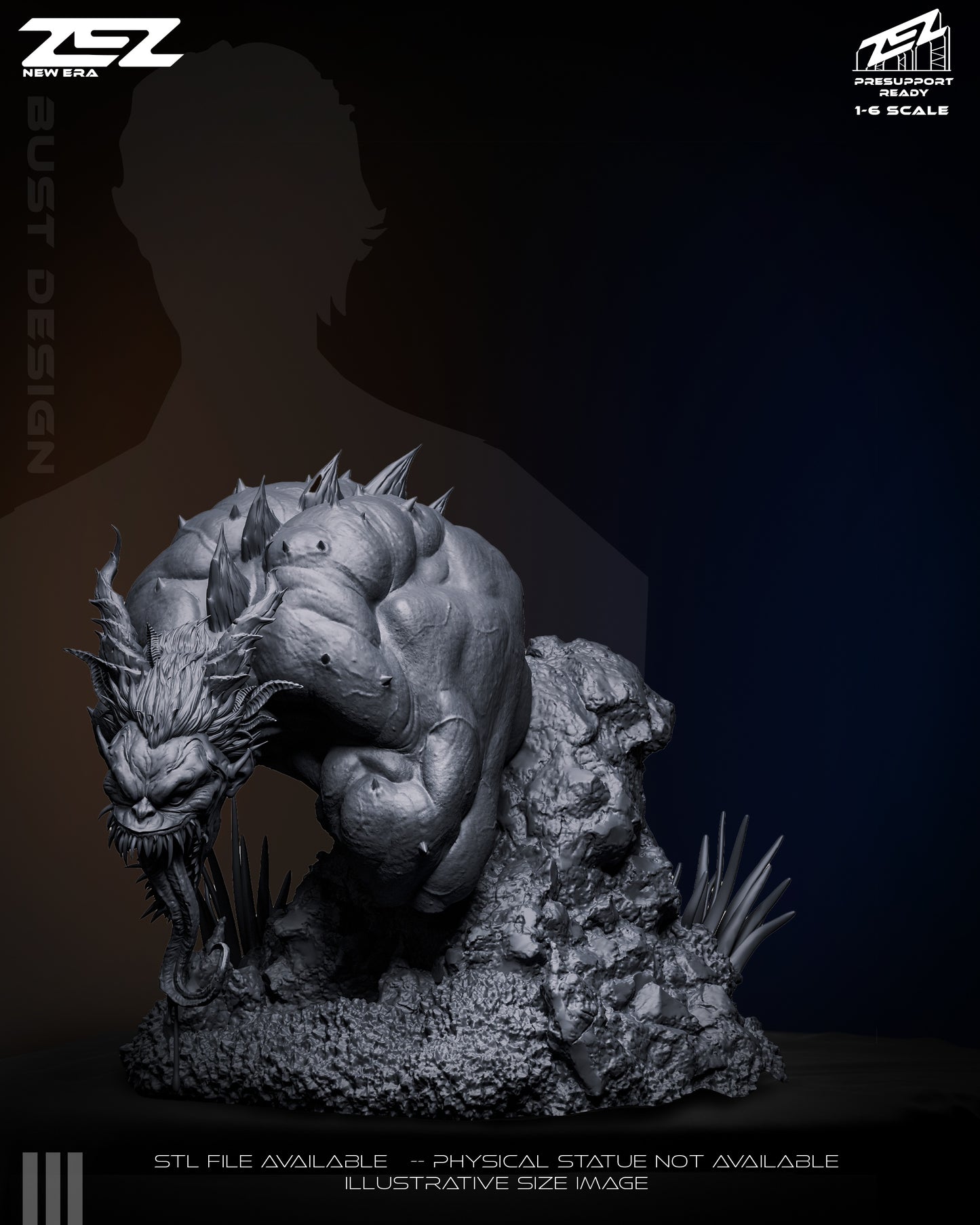 Absolute Joker resin bust close up monstrous face long tongue sharp teeth horror collectible display piece