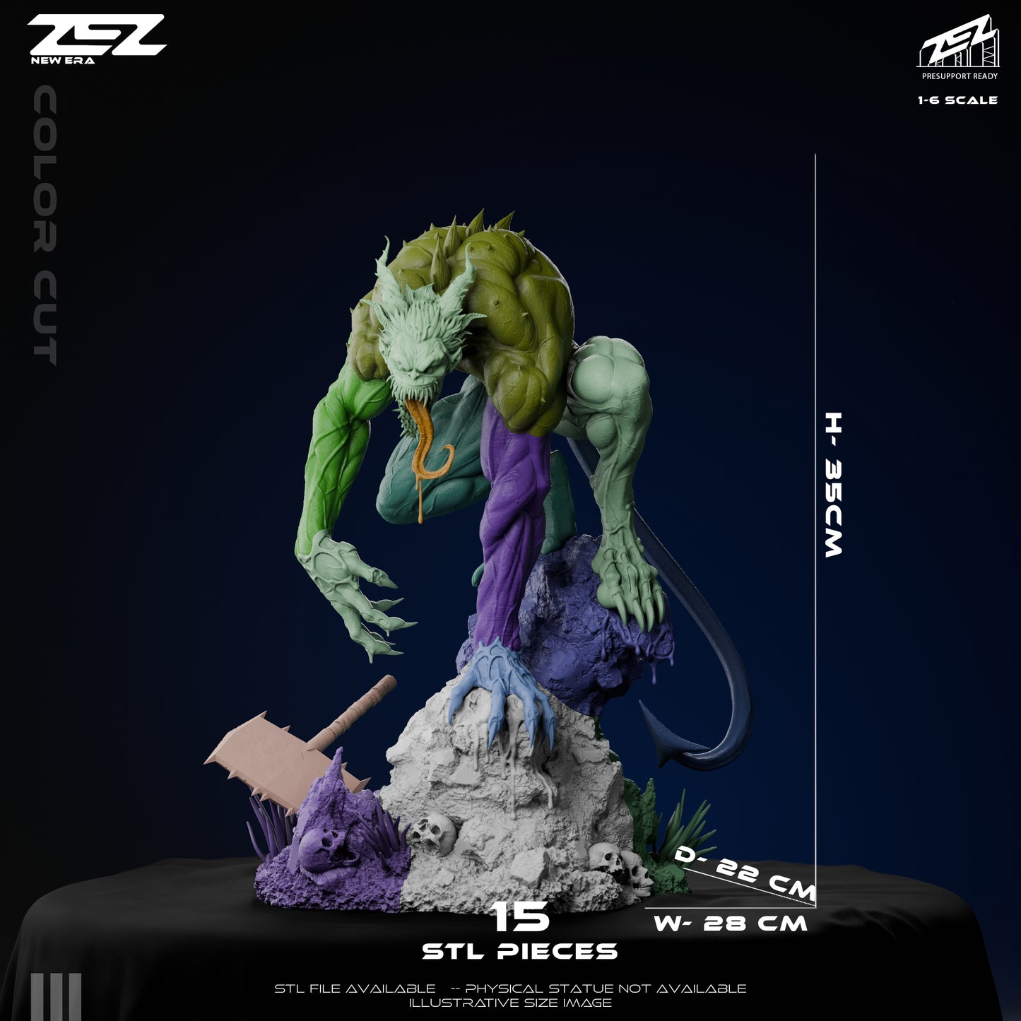 Absolute Joker statue parts breakdown 15 pieces scale dimensions assembly layout resin model kit collectible