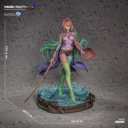 Acheron Honkai Star Rail 1:8 scale resin statue dimensions height width depth measurement water base