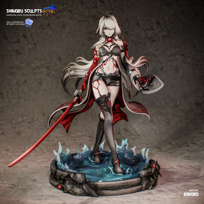 Acheron Honkai Star Rail 1:8 scale resin statue painted version katana drawn water splash base anime collectible