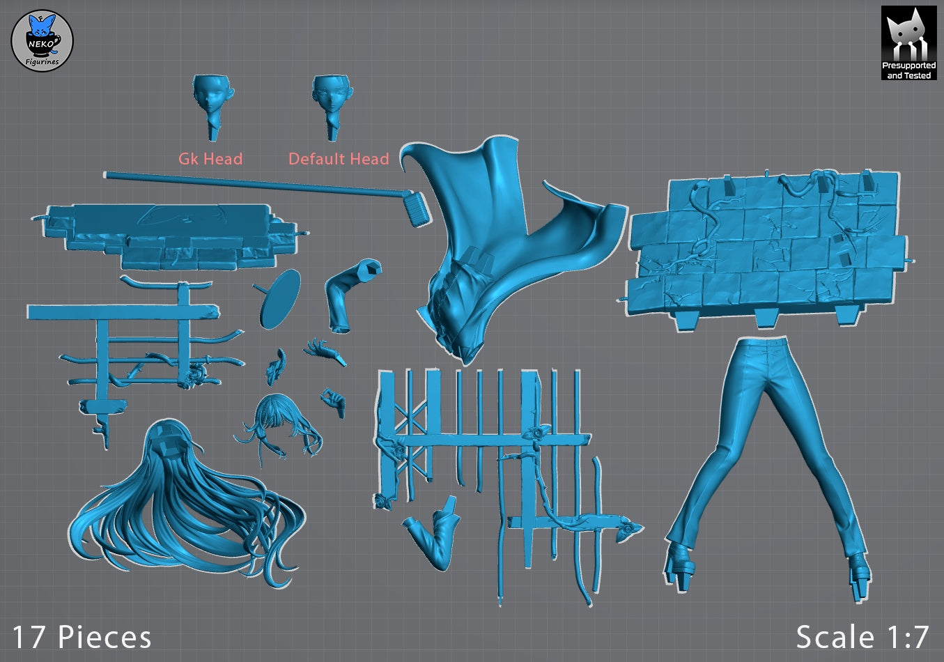 Ado 1:7 scale resin statue 17 piece model kit alternate heads microphone stand base components collectible
