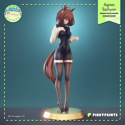 Agnes Tachyon Umamusume 1:7 scale resin statue painted render with oversized sleeves thigh high stockings and anime horse girl design