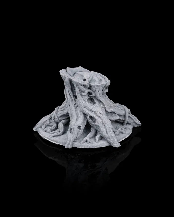 Ancient tree stump terrain with thick exposed roots for cursed forest and wilderness tabletop maps